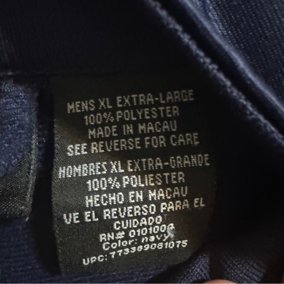 VTG Starter Men Jacket XL Navy Blue Long Sleeve Full Zip‎ Logo Sports * - Picture 5 of 7